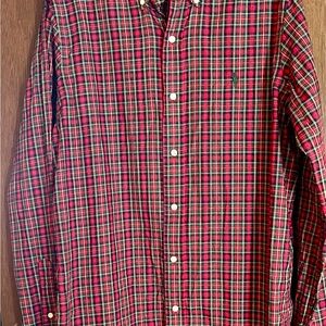 Ralph Lauren Red and Green Plaid Button Down Shirt